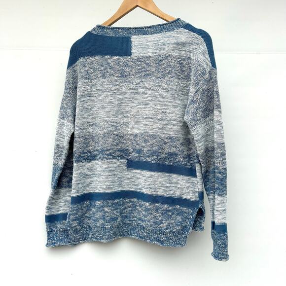 Sundance Danser au Soleil Knit Sweater Blue Pullover Cotton Jumper Medium - Picture 6 of 10